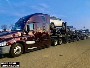 2017 Freightliner Cascadia Sleeper Cab Semi Truck and 2014 Cottrell 8 Cars Trailer.